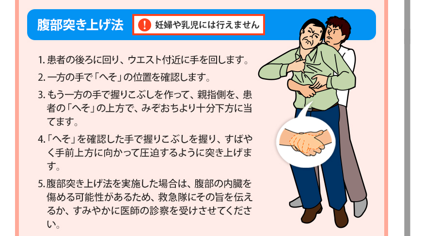 気道異物除去の手順 日本医師会 救急蘇生法