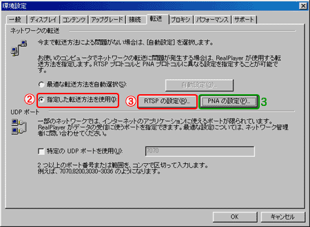 転送設定