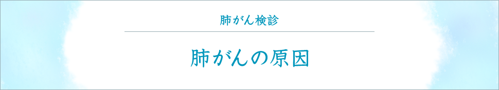 肺がん検診 肺がんの原因