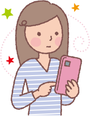 スマートフォンを操作する女性のイラスト