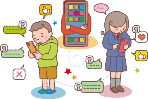 SNSを利用している子どもの画像